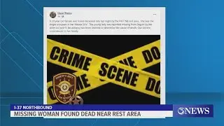 Missing woman found dead near rest area along I-37