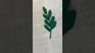 Simple Leaf design 🌿| Hand embroidery #shorts #embroidery