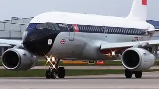 #BA100 BEA Retro #StormGareth departure at Manchester Airport | G-EUPJ | A319-131 | RWY23L