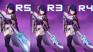 R5 The Catch VS R3 VS R4 Wavebreaker's fin | Raiden | Genshin Impact