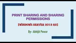Print Sharing And Permissions