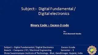 Digital electronics :- Binary code : Excess-3 code