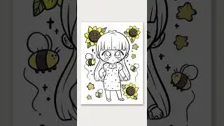 Satisfying Digital Coloring of a Chibi Character #Shorts