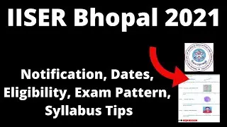 IISER Bhopal 2021 : Application Form, Exam Pattern, Eligibility Criteria, Syllabus, Preparation Tips