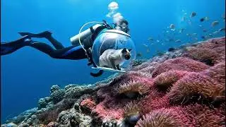 Would you let your cat explore the ocean?🌊🐈