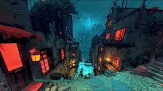 Quiet City Alley | Ambient Music, Fog, Wind, Cyberpunk Night