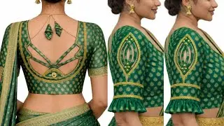 🧵 Full Cutting Stitching Tutorial ✨ Emerald Designer Royal Blouse Back Neck and Sleeve Design 2026 