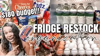 Fridge Restock + Organization | Weekly Grocery Haul as a Single Mom | Realistic  $180 Budget