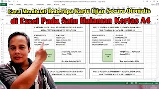 Cara Membuat Beberapa Kartu Ujian Secara Otomatis di Excel pada Satu Halaman Kertas A4