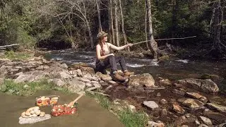 Bushcraft Tenkara Trout Fishing: Catch & Release - Day Hike & Picnic with the Timbers