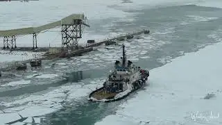 CSL GROUP FRONTENAC FINAL LOAD OF THE SEASON CANADA STEAMSHIP LINES AT WINDSOR SALT MINE WITH MCKEIL