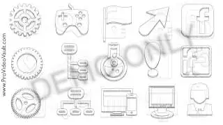 200 Sketch Style Icons in PNG & PSD format