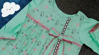 Girls top cutting and stitching 2022| Tie knot long Top tutorial| English subtitles