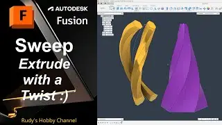 Autodesk Fusion 360 29 Sweep (extrude along a curve and twist)