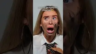 popular girl gets a cheer girl makeover 📣  #makeupfunny #makeup #britishmemes #shortswithcamilla