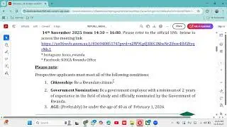 SCHOLARSHIP UPDATES:  REPUBLIC OF KOREA-GOVERNMENT OF RWANDA SCHOLARSHIP