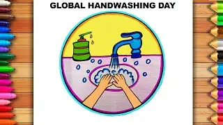 Global Handwashing Day Drawing |  Global Handwashing Day Poster | Clean Hands Save Lives Drawing