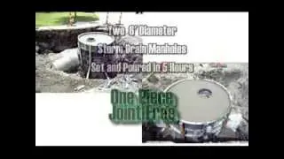 Two 6 ft Diameter Storm Drain Manholes Set and Poured in 5 Hours One Piece Joint Free