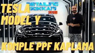 Tesla Model Y Komple PPF Şeffaf Kaplama Uygulaması