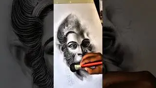 Hanuman ji sketch with pencil ✏️#hanumanchalisa#shortfeed#trendingsong