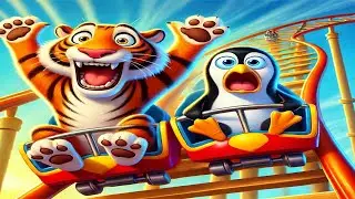 Zoo Animals Ride a Crazy Train!  Fun Kids Song & Animation - AddyBee123
