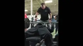 Fat bar bench press.  3 45s,10,5 per side