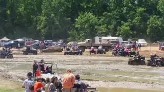 M923A1 pullng out a sunken suv
