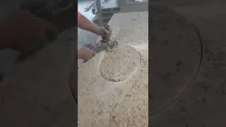 Cutting undermount sink on granite counter top