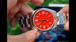 Rolex Oyster Perpetual 41 Coral Red in 16.5 cm wrist