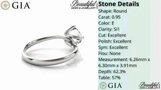 0.95-Carat Round-Cut Diamond Ring set with Twisted-4-Prongs