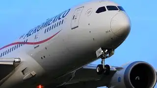 (4K)STUNNING AERO-MEXICO B787-8 DREAMLINER LANDING UP CLOSE AT AMSTERDAM AIRPORT 