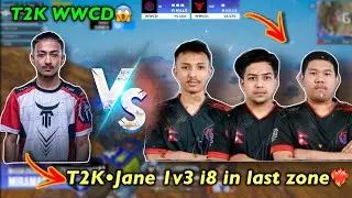 T2K&bull;JANE 1v3 Clutch Against Team i8 in Last Zone❤️&zwj;🔥 | T2K 12 Elimination WWCD✅🇳🇵| - PasangV2