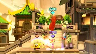 SPONGEBOB vs HELGA vs ROCKO vs REPTAR (Hardest Difficulty) Nickelodeon All-Star Brawl -PC