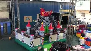 Commercial inflatable dragon knight bounce castle funicity