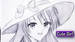 Drawing Anime || Drawing Nice girl step by step