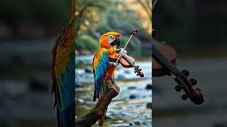 #parrot #violin  #animals #animalmusicians
