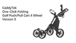 Caddytek One-Click Folding 4 Wheels Push Trolley Golf