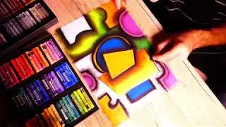 Very Easy Contemporary Cubism Abstract Painting In Oil Soft Pastel | Shading & Mixing With Fingers