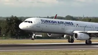 Turkish Airlines Airbus 321 TC-JSR Landing Brussels BRU