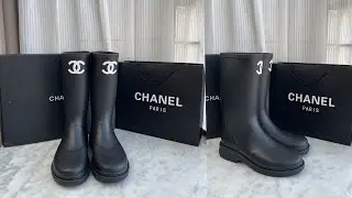 Chanel High Caoutchouc CC Boots Black Review #review #unboxing #shoes