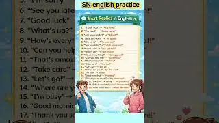short replies in english part.1#learnenglish#shorts#englishspeaking​ l SN English Pract#easyenglish