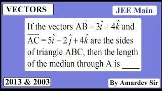 If the vector AB = 3i+4k and vec AC = 5i-2j+4k are the sides of triangle ABC, then the length..