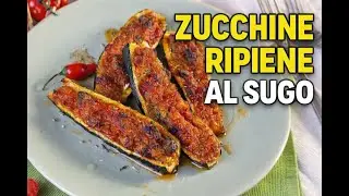 Zucchine ripiene di carne al sugo
