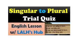 Singular to Plural Trial Quiz / Lesson Teaser #EnglishLesson #DistanceLearning #PinayTeacherInEurope