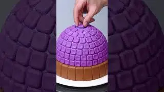 Amazing Chocolate Glaze On Purple Cake 💜🍫 #shorts #satisfying #cake #decorating