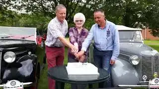Cutting the birthday cake during the Austin 8, 80 anniversary 2019