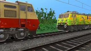 WAP-4 Loco Failed And Rescue By Wap-7 Duronto Shade Locomotive | Railfans | train shunting