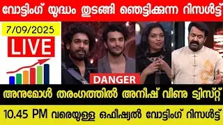 🔴LIVE: BIGG BOSS MALAYALAM SEASON 7 OFFICIAL HOTSTAR VOTING RESULTS TODAY @10.45 PM| ANUMOL🔥| #bbms7