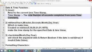 DATE Built in Methods in PHP - VIDEO 1