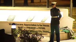 Marine guards Midwest City Veterans Memorial
